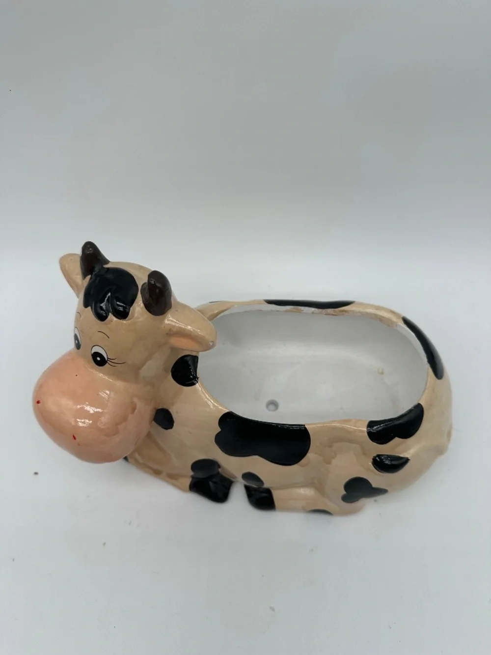 Ceramic Holstein Cow Flower Pot Planter Farmhouse Decor READ